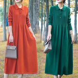 Patcute Autumn Winter New Woolen Dress Women's Long Polo Neck Loose Over Knee Dress Versatile Western Style Knitwear Bottom Long Dress