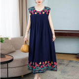 Patcute  New Casual Summer Dress For Woman Dresses Women Floral Sunflower Dress Embroidery Ladies Party Dress Female vestidos