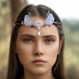 Patcute  Handmade Forest Woodland Elf Hair Tiara Butterfly Deer Twig Branch Leaves Hair Crowns Fairycore Elvens Hair Jewelry for women