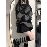 Patcute  Women Knitted Sweatshirt Korean Fashion Stripe Female Loose Long Sleeve Sweater Casual Streetwear Jumper Autumn New