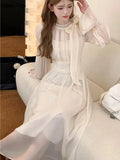 Patcute  Elegant Chiffon Y2k Party Mini Dress Korean Women Fashion Long Sleeve One Piece Vestidos Spring Autumn Wedding Robe Mujers