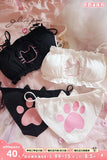 Patcute Cute Anime Cat Girl Japanese Bra & Panties Set Wirefree Soft Underwear Sleep Intimates Kawaii Lolita Hollow Out Kitty Nightwear