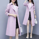 Patcute  New Casual Thin Trench Coat Women Outwear Mid Long Slim Windproof Coat Spring Female Windbreaker Coat Mujer M-3XL