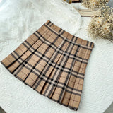 Patcute  Contrast Plaid Striped Skirt Popular College Style Pants with Tennis Pleated Short Skirt for Women's Mini Girl Short Skirt