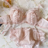 Patcute Sweet and lovely girl, soft girl, palace lace bra&underwear bra set