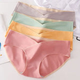 Patcute 4pcs Cotton Maternity Panties High Waist Pregnant Panties Adjustable Belly Support Briefs for Pregnant Women Solid Color Panties