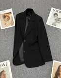 Patcute  Spring clothes coat casual black blazer suit women's loose long sleeve jacket 2024