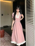 Patcute Spring And Summer New Styles Sets For Women 2 Pieces Sweet Top+A Line Long Skirt Fashion Dress Sets Women's Clothing Offers