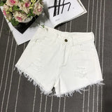 Patcute  New High Waist Tassel Broken Denim Shorts Female Summer Korean Version Raw Edge Wide Leg Loose Plus Size Jean Shorts Women