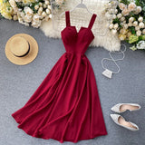 Patcute Summer Robe  Dress Women V Neck Long Party Dresses Sexy Tank Backless Spaghetti Strap Maxi Female Holiday Vestidos