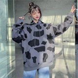 Patcute  Autumn Winter Female Hoodies Cow Printed Women Sweatshirt Hoodie Long Sleeve Fashion Women's Hoodies Casual Lady Hooded Tops