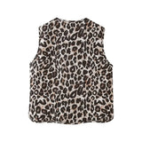 Patcute * Spring/Summer New Women's Fashion, Loose, Casual, Versatile Round Neck Sleeveless Leopard Print Cotton Vest