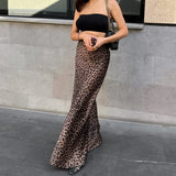 Patcute  Spring Summer Leopard Print Long Skirt Women 2024 Sexy Mermaid Maxi Skirts Vintage Chic Streetwear High Waist Y2K Clothes