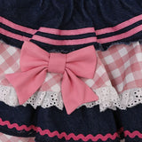 Patcute  Preppy Style Lolita Kawaii Skirts Japanese Sweet Mini Women Harajuku Cute Ball Gown Denim Skater Y2K High Waist Lace Cake Skirts