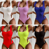 Patcute   New Women Swimsuit Striped One Piece Backless Swimwear Sexy Slimming Beach Wear Summer Vintage Bathing Suits Bikini