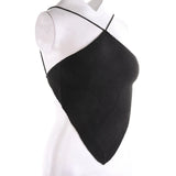 Patcute Vintage Knitted Crop Top Chic Women Chest Wrap Backless Tie-up Camisole Y2K Aesthetic Retro Mini Vest Female Summer Streetwear