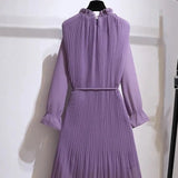 Patcute  Chiffon Female Dresses 2024 Satin Clothing Evening Prom Silk Party Midi Purple Women's Dress New in X Outfits Fashion One-piece