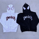 Patcute Y2k Emo Women Streetwear Hoodie Spider Punk Zip Up Hoodies Graphic Oversized Sweatshirt Gothic Harajuku Kpop Alt Men Clothes