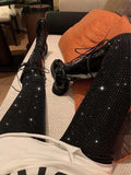 Patcute   Sparkly Crystal Pants Women Leggings Autumn Winter High Waist Elastic Bodycon Long Penci Pant Streetwear Y2K Pants Tights