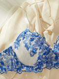 Patcute Floral lingerie Exotic Sets Bra Kit Push Up Lace Embroidery Intimate Goods See Through Exotic Sets Tulle Underwear