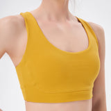 Patcute  Nylon Sports Bras for Women Back Open Fast-drying Sportswear Fitness Crop Tops Yoga Running Tennis Bra High Quality Gym Tops