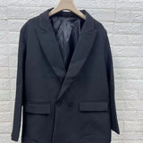 Patcute High quality autumn and winter new women's commuting loose fitting double breasted casual suit jacket large suit