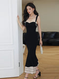 Patcute Spring and Summer New Women's Knitted Sling Hip Dress