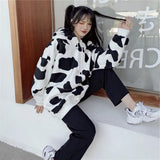 Patcute  Autumn Winter Female Hoodies Cow Printed Women Sweatshirt Hoodie Long Sleeve Fashion Women's Hoodies Casual Lady Hooded Tops