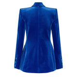 Patcute  New in Autumn and Winter Women Clothing velvet Blazer Blue Coats Fashion Jacket Mini  Dress Traf