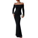 Patcute  High Quality Women's Clothing 2024 Elegant Slim Fitting One Shoulder Dress Sexi Night Dress Hot Vestidos Maxi Dress Casual Fit