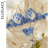 Patcute Floral lingerie Exotic Sets Bra Kit Push Up Lace Embroidery Intimate Goods See Through Exotic Sets Tulle Underwear