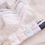 Patcute Kawaii Underwear Comfortable Bra Bikini Set Lolita Girl Cute Bow Bra & Panties Lingerie Set Bras Briefs Women Bra and Panty Set