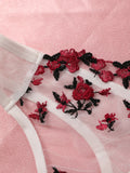 Patcute Sexy Lace Lingerie Push Up Lingerie Semi-Sheer Bra And Panty Sets Women Gathering Chest Underwear Flower Embroidery Bralette Set