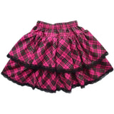 Patcute  High Waist Lace Plaid Contrast Color Patchwork Layering Jupe Japanese Harajuku Lolita Mujer Faldas Punk Subcultural Y2k Skirt