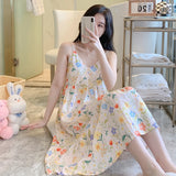 Patcute  Slip Nightdress Women Summer Pajamas Cotton Plus Size Thin Homewear Robe Dress Women Lingerie Sexy Nightgown Mori Nightwear