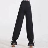 Patcute New Latin Dance Pants Women Performance National Standard Waltz Trousers Ladies Black Modern Ballroom  Dancewear Costumes