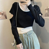 Patcute  Spring Summer Autumn Fashion Casual Solid Hollow Out Pullover Women's Soft Slim Tees Knitted Gentle Sweet Hot Loose Sweater Top