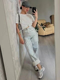 Patcute   Loose PU Women Pants Solid Casual High Waist Pockets Fashion Streetwear Woman 2024 Autumn Winter New Baggy Bottoms Femme