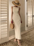 Patcute New Women Summer Fashion Spaghetti Strap Sleeveless Sexy Dress Female Elegant Evening Midi Dress