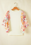 Patcute Printed Round Neck Flutter Sleeve Blouse