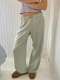 Patcute Elastic Waist Wide Leg Pants