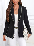 Patcute Single-Breasted Lapel Collar Blazer