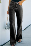 Patcute Side Slit Jeans with Pockets