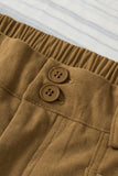 Half Elastic Waist Straight Pants