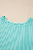 Patcute Corded Knit Round Neck Long Sleeve Top