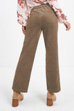 Half Elastic Waist Straight Pants