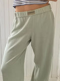 Patcute Elastic Waist Wide Leg Pants