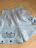 Patcute Japanese Style Kawaii Women Shorts Cute Anime Cat Embroidery Short Pants Sweet Soft Girl Wide Leg Shorts Preppy Casual