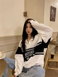 Patcute Vintage Hoodies Pullovers Women Streetwear Oversized Streetwear Autumn Korean Fashion Long Sleeve Top Casual Sweatshirts