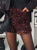 Patcute Sequin Mid Rise Shorts